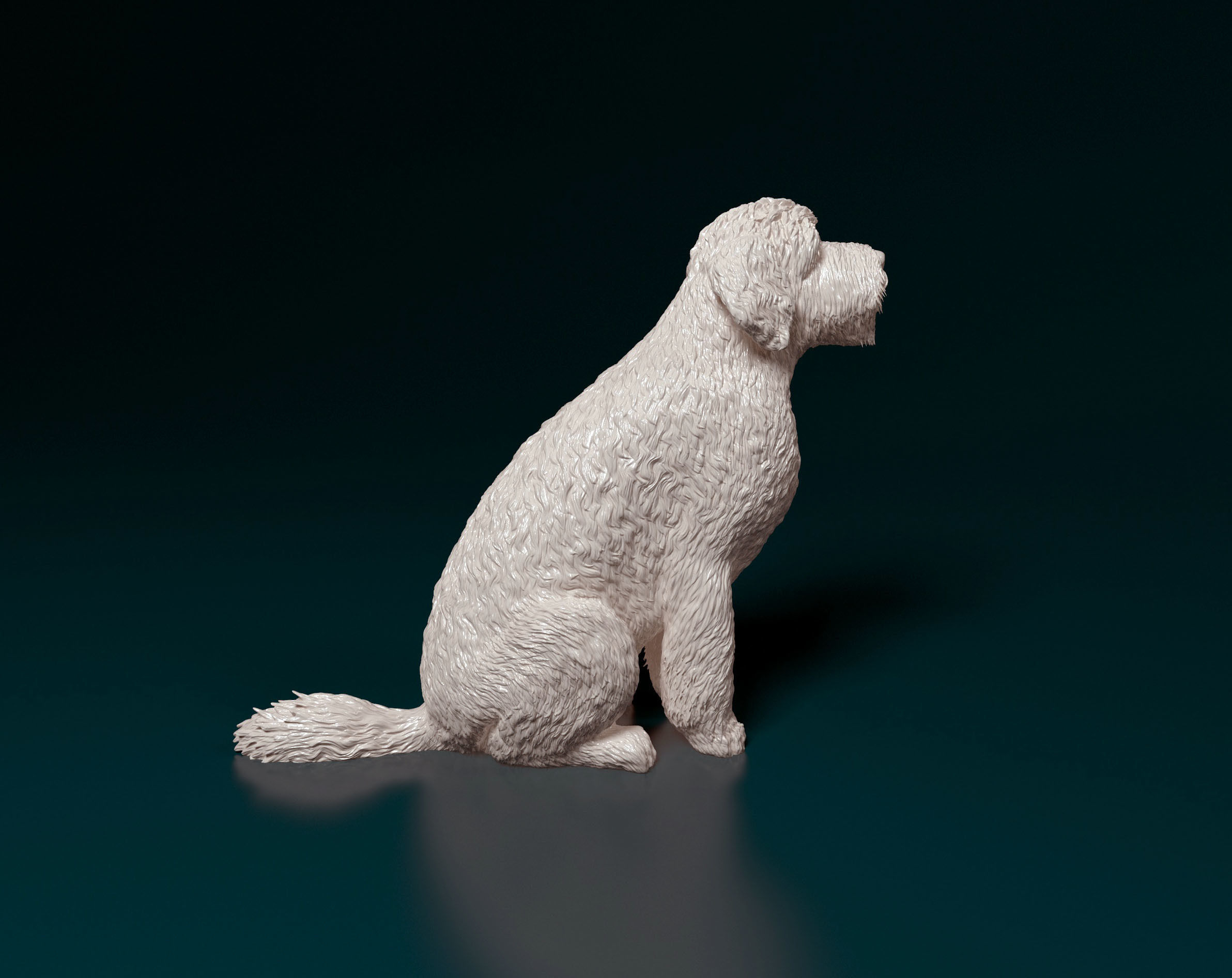 GoldenDoodle figurine of dog 3D print model_1