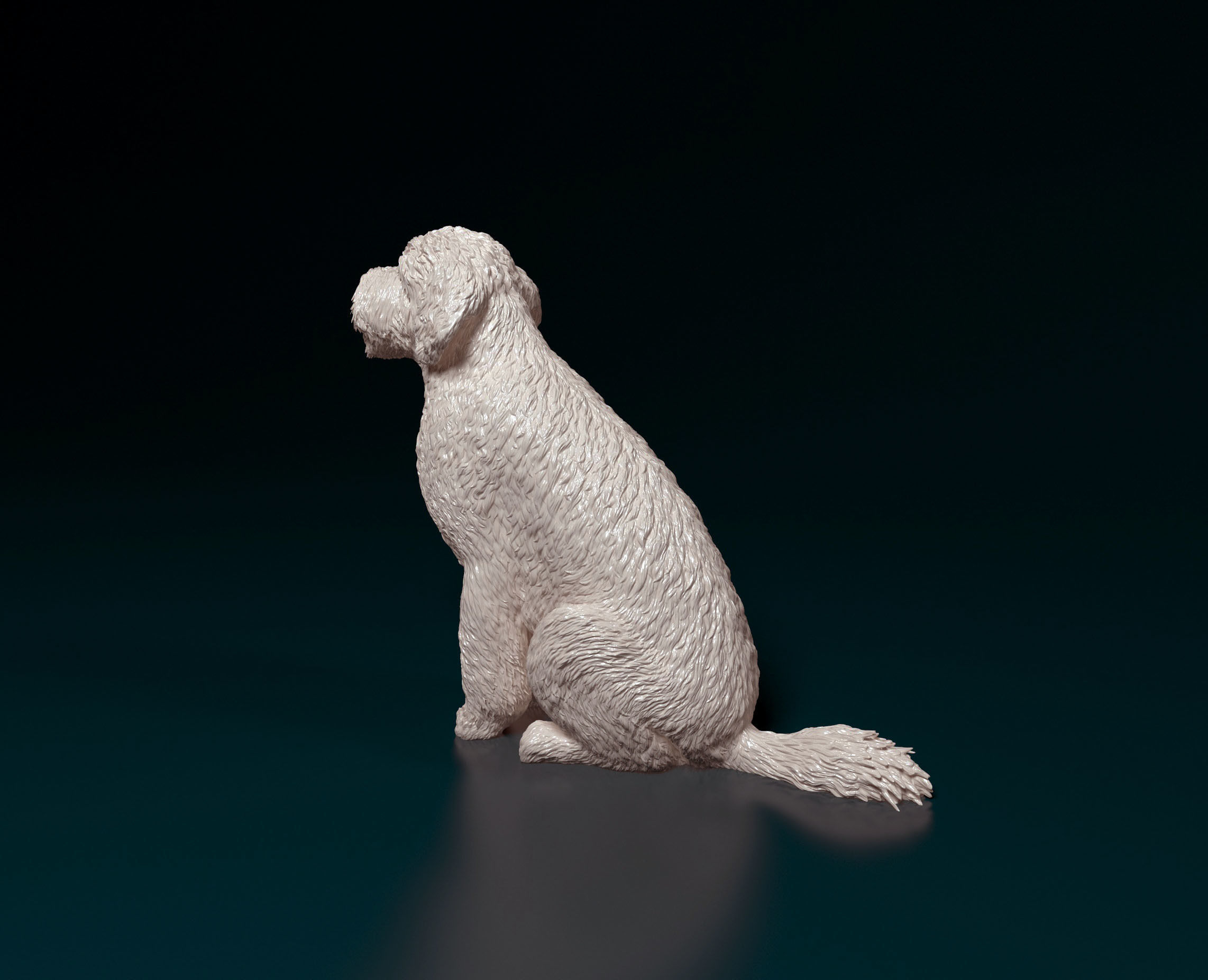 GoldenDoodle figurine of dog 3D print model_3