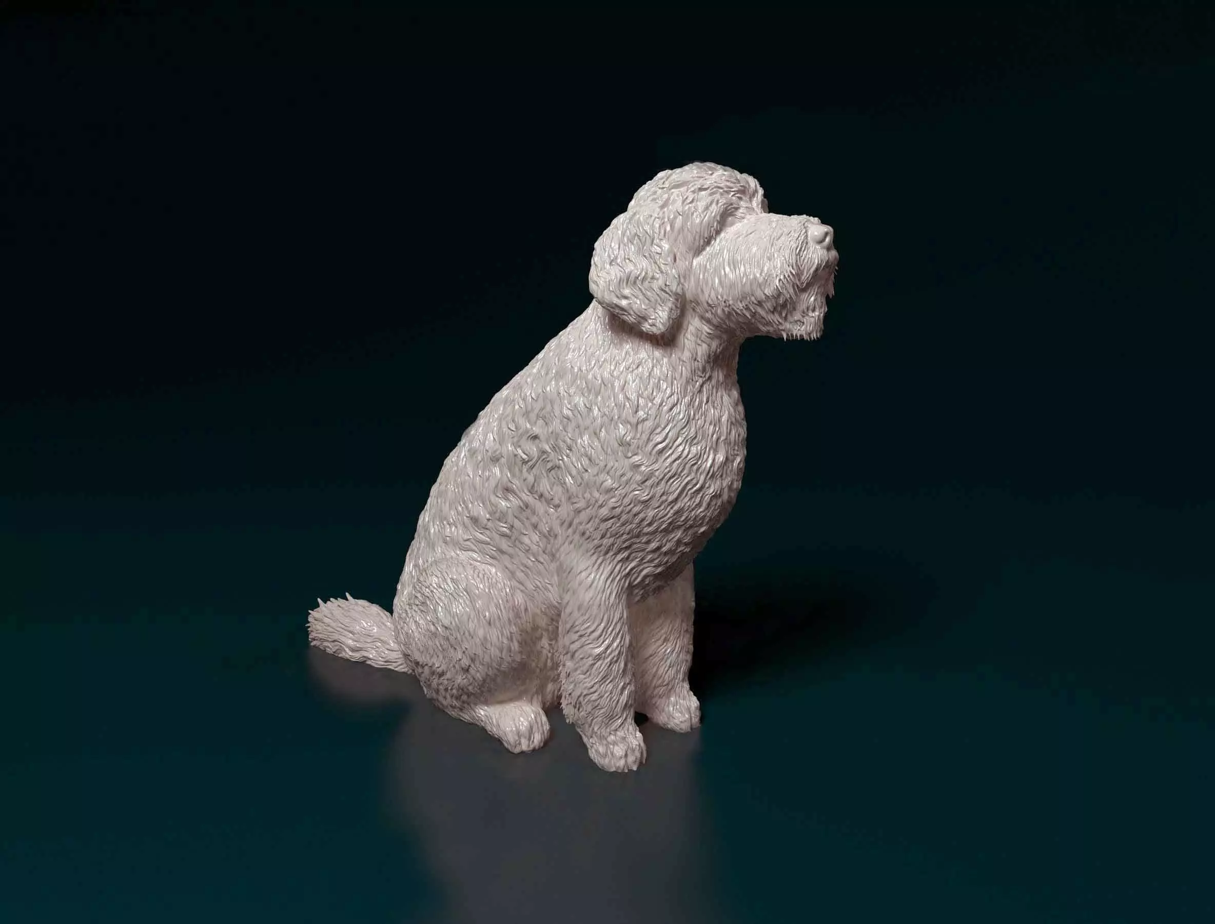 GoldenDoodle figurine of dog 3D print model_0