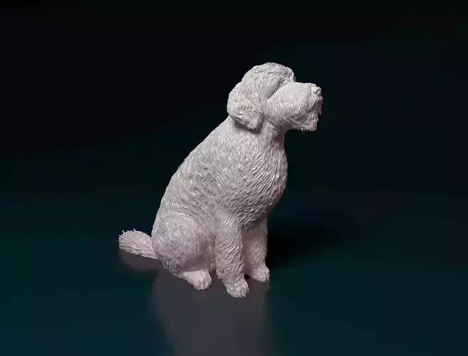 GoldenDoodle figurine of dog 3D print model