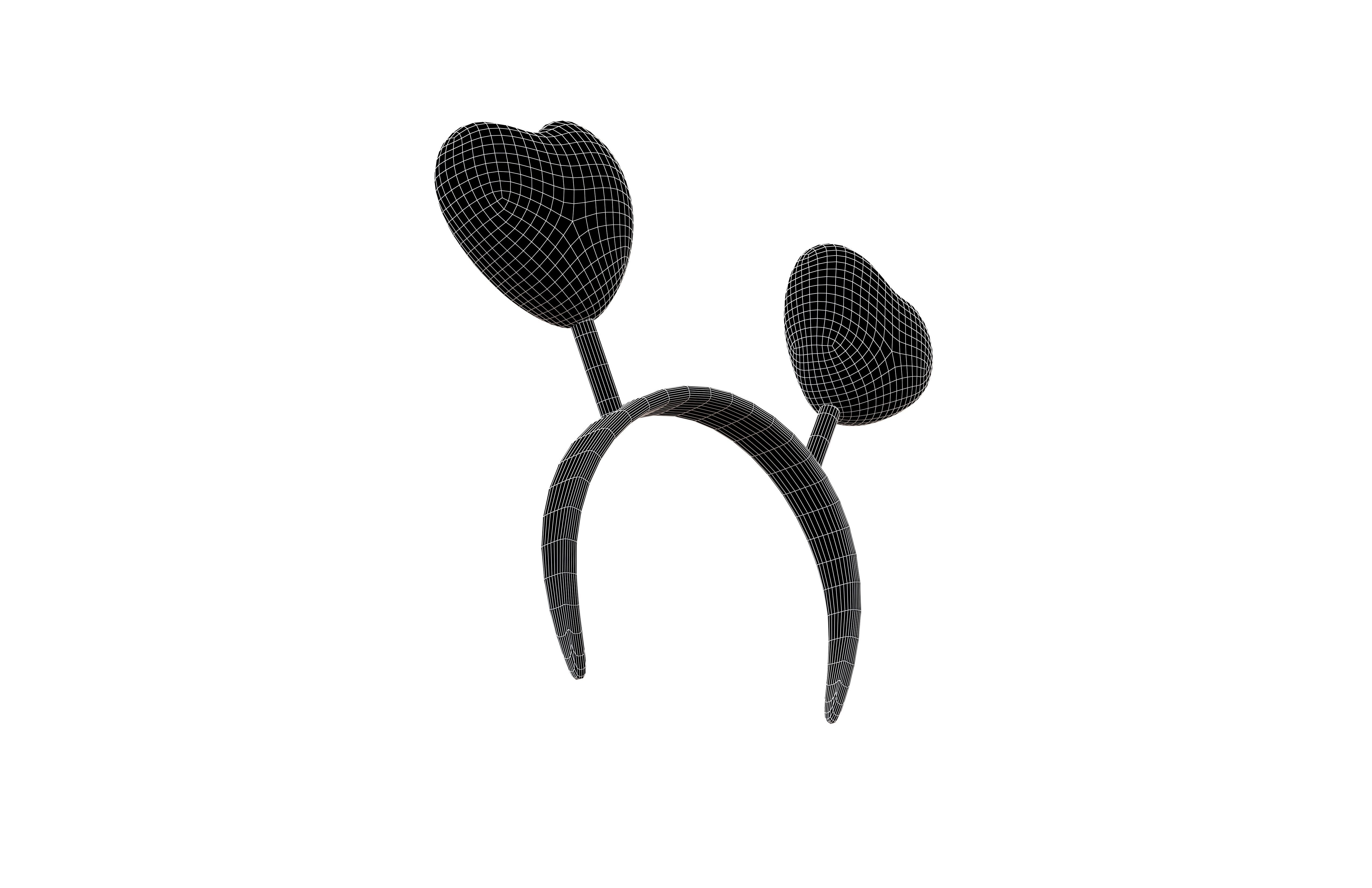 Heart Headband v1 004 Low-poly 3D model_7