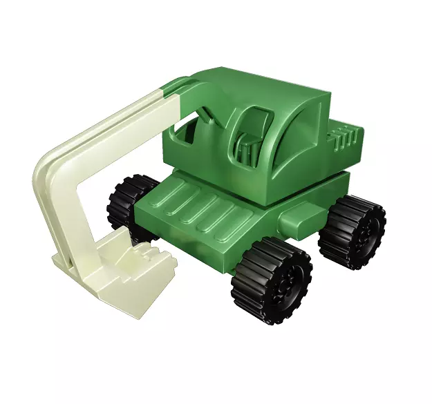 Fabulous Bulldozer Toy Low-poly 3D model_0