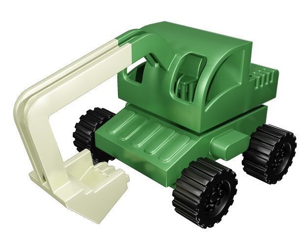 Fabulous Bulldozer Toy Low-poly 3D model_3