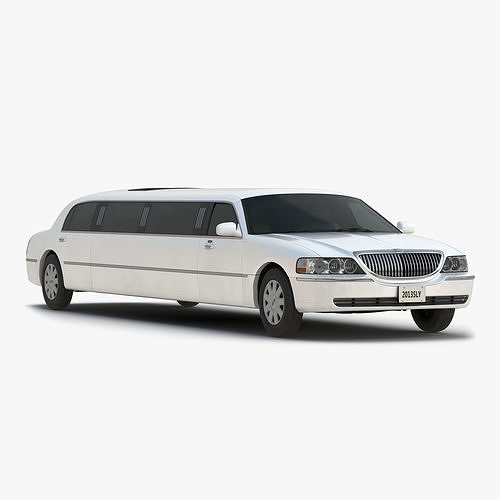 Generic Limousine White 3D model