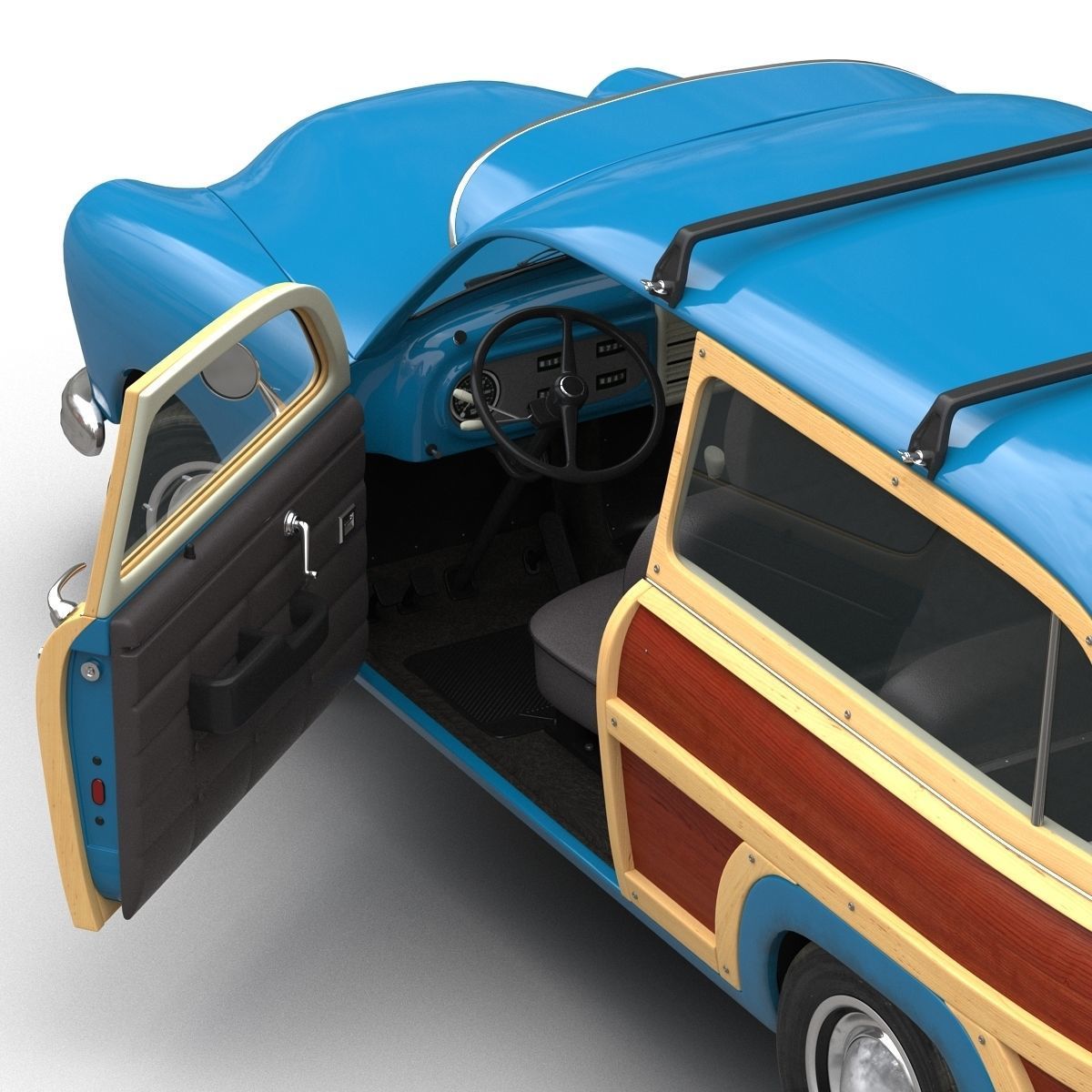 Generic Retro Car Simple Interior 3D model_30