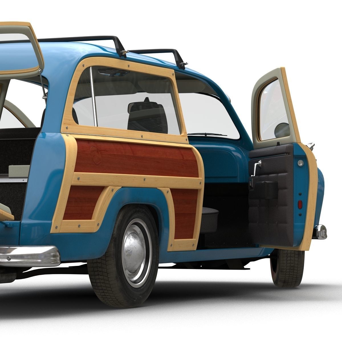 Generic Retro Car Simple Interior 3D model_32