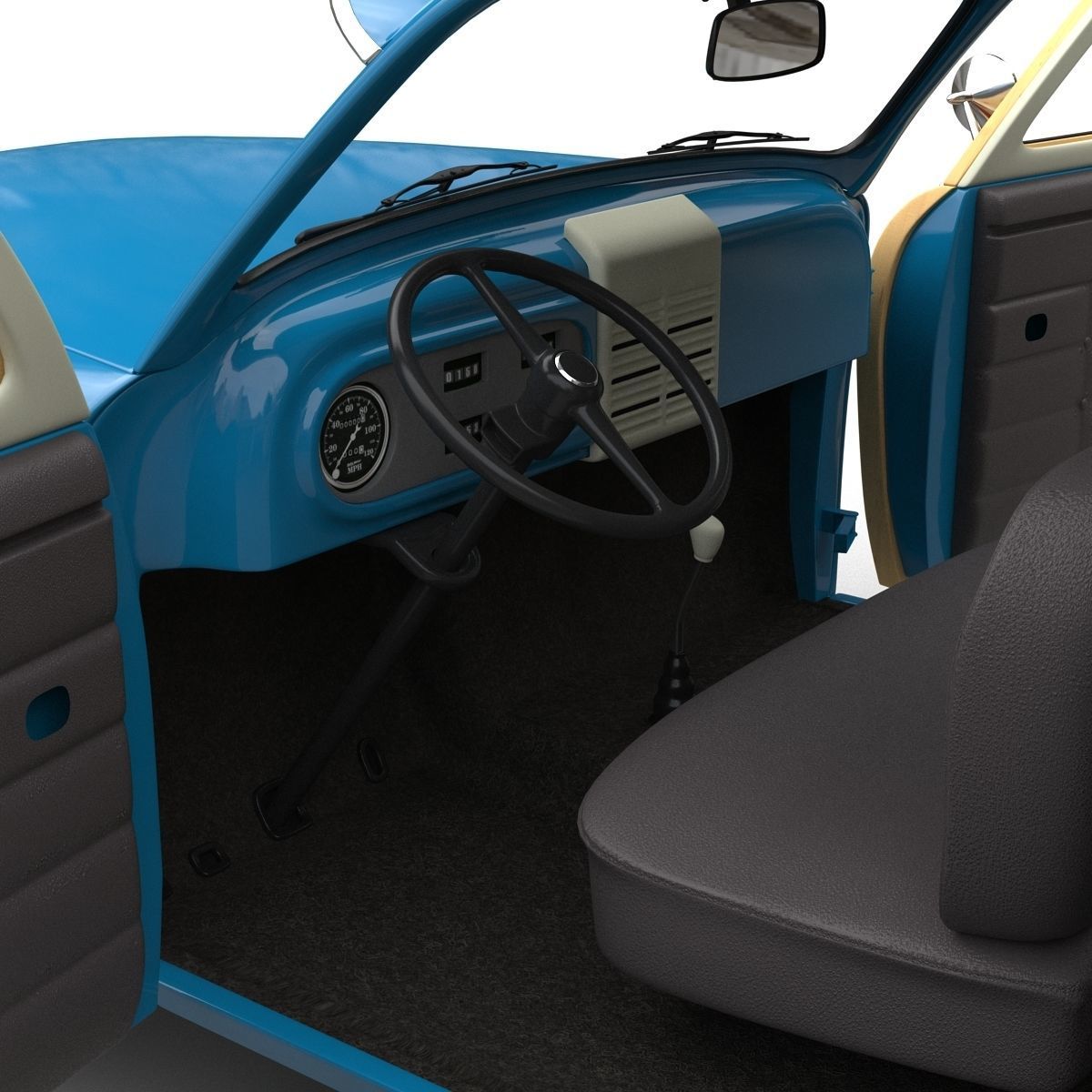 Generic Retro Car Simple Interior 3D model_39