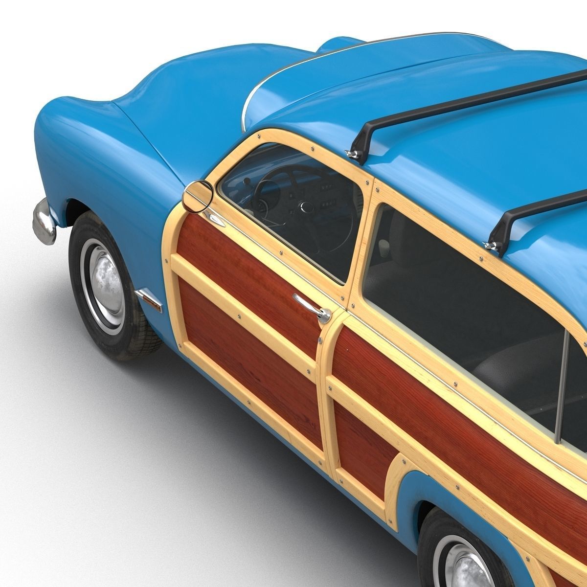 Generic Retro Car Simple Interior 3D model_29