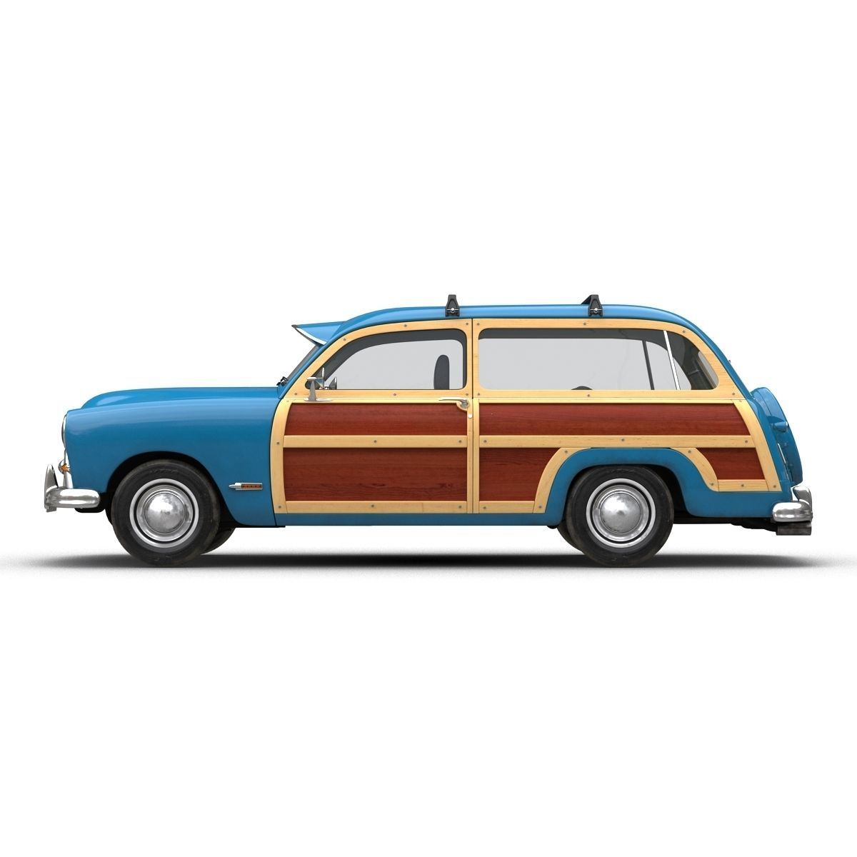 Generic Retro Car Simple Interior 3D model_2