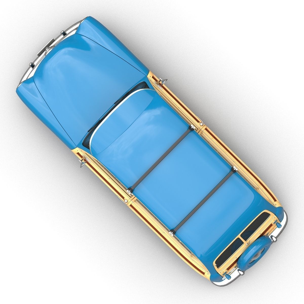 Generic Retro Car Simple Interior 3D model_12