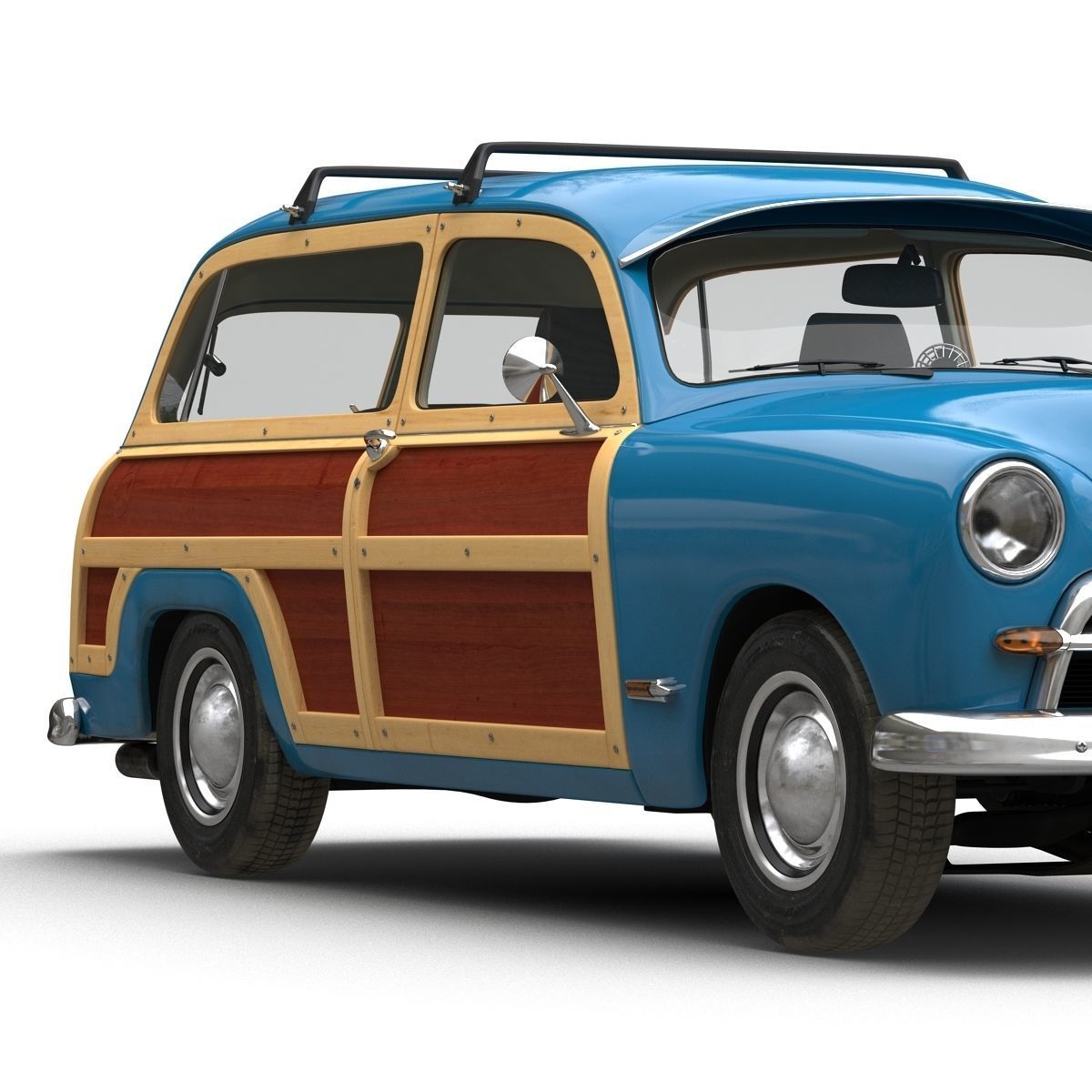 Generic Retro Car Simple Interior 3D model_27