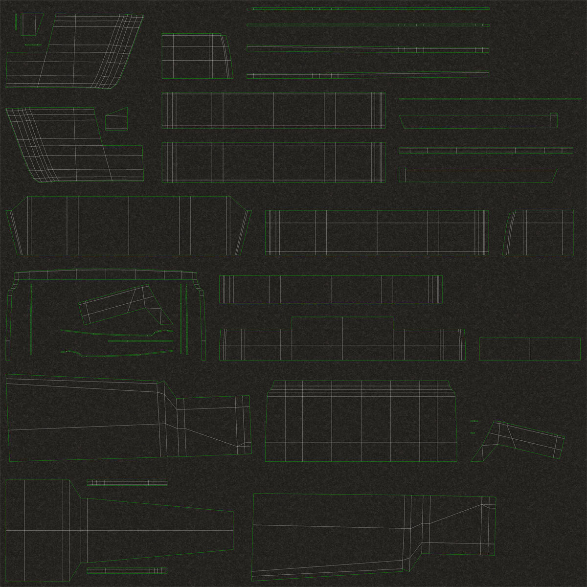 Generic Retro Car Simple Interior 3D model_51