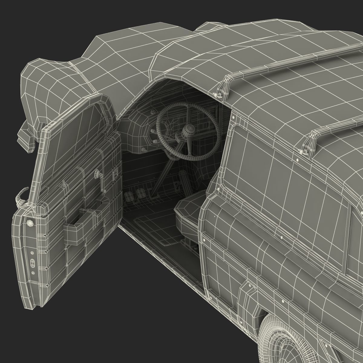 Generic Retro Car Simple Interior 3D model_73