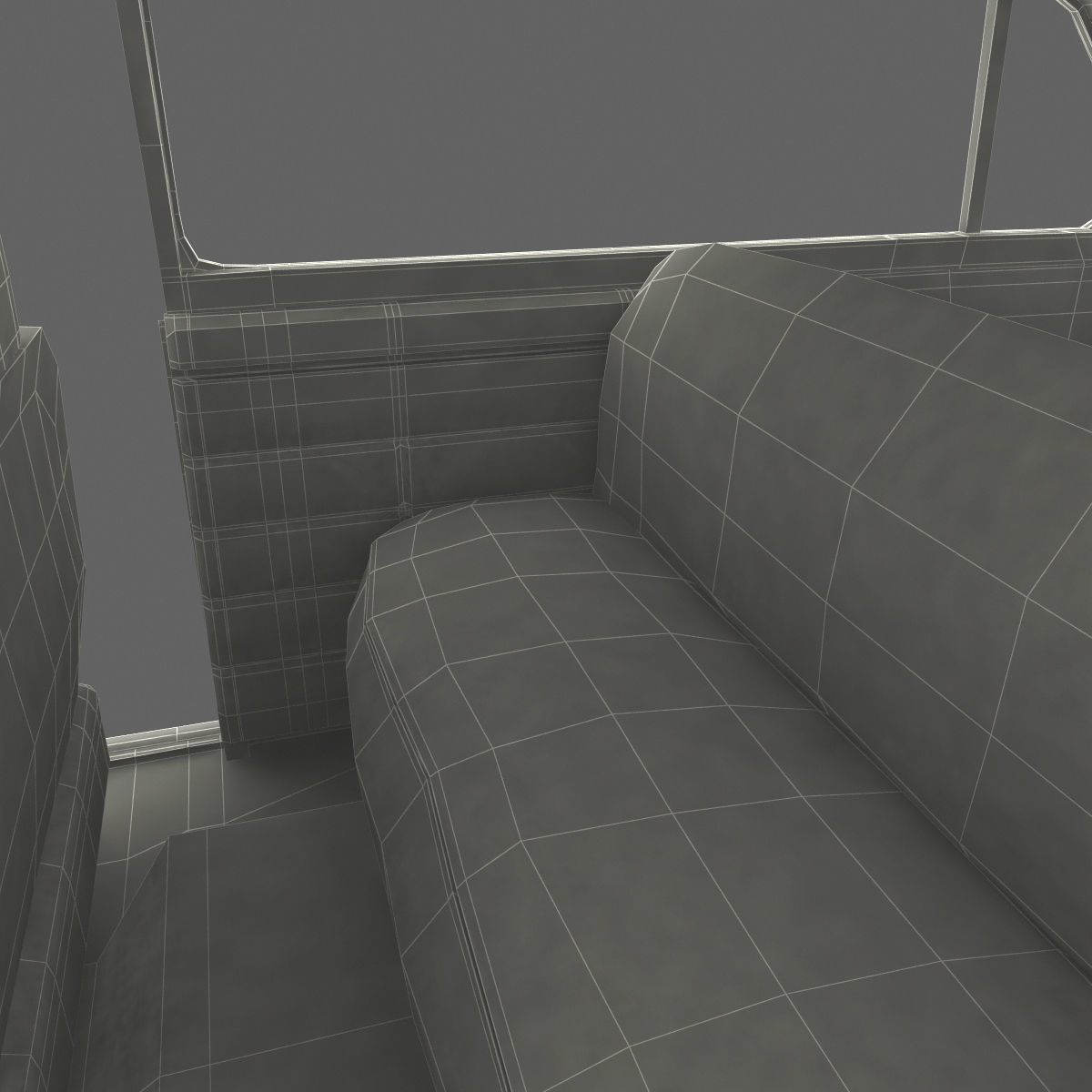 Generic Retro Car Simple Interior 3D model_83