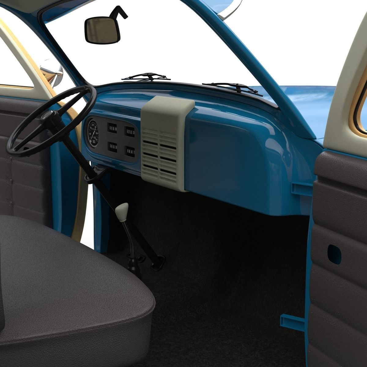 Generic Retro Car Simple Interior 3D model_40