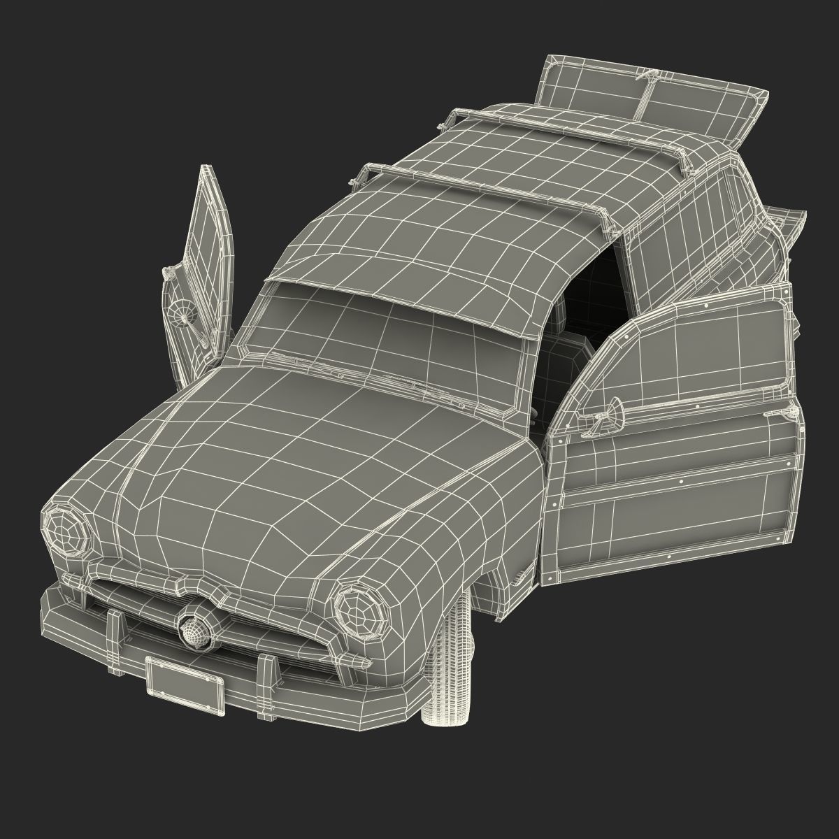 Generic Retro Car Simple Interior 3D model_66