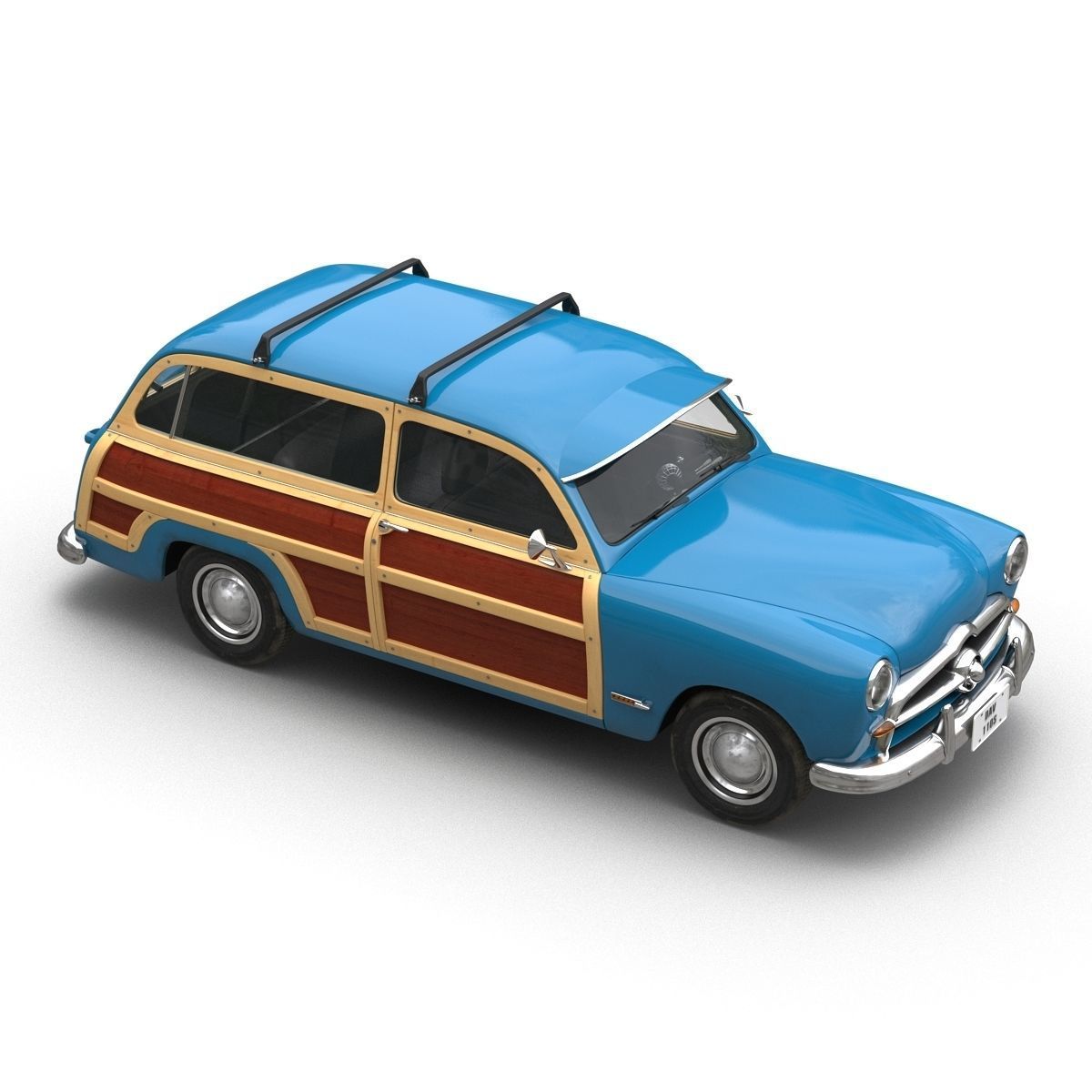 Generic Retro Car Simple Interior 3D model_17