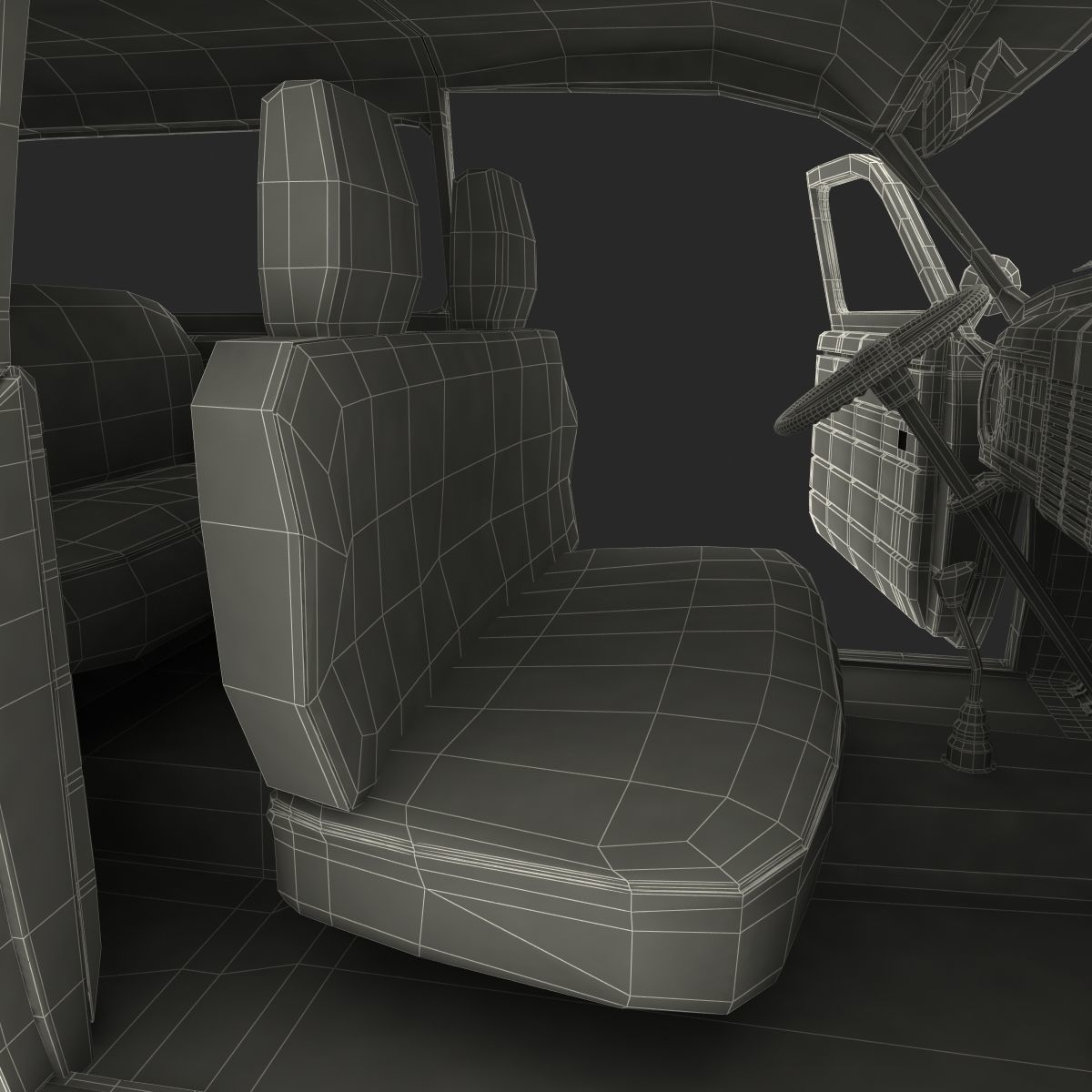 Generic Retro Car Simple Interior 3D model_82