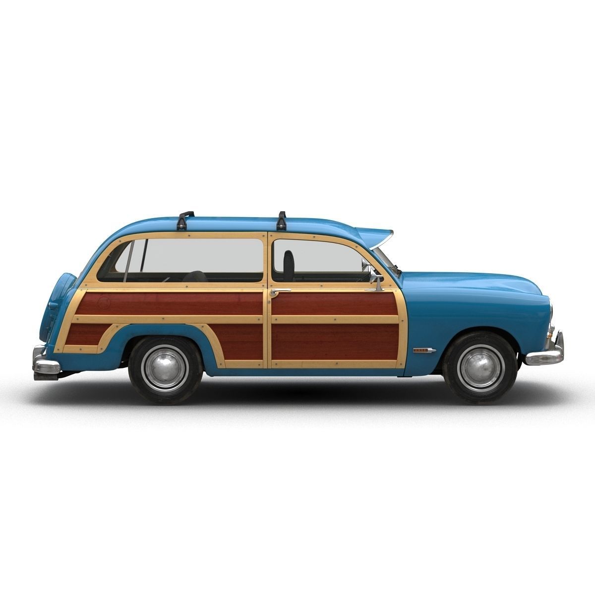 Generic Retro Car Simple Interior 3D model_5