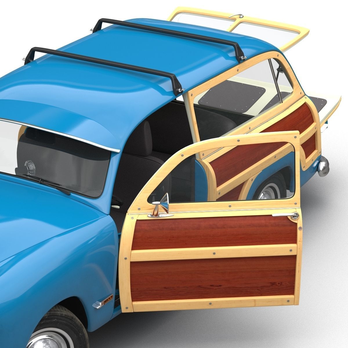Generic Retro Car Simple Interior 3D model_35