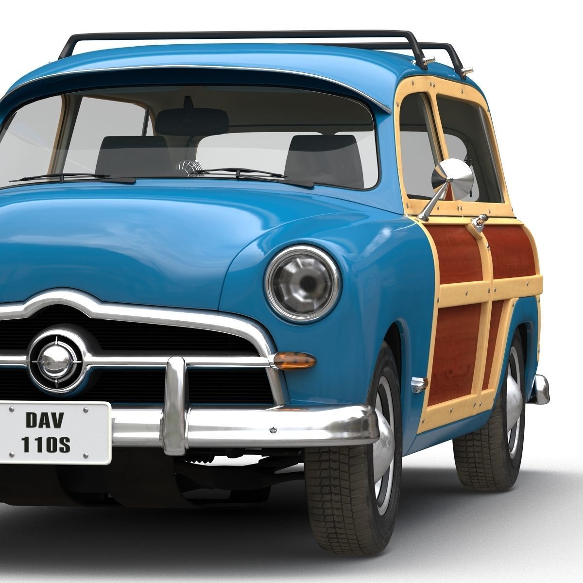 Generic Retro Car Simple Interior 3D model_20