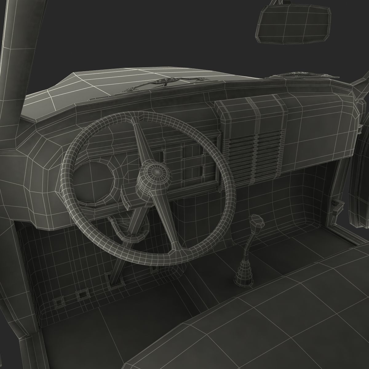 Generic Retro Car Simple Interior 3D model_81