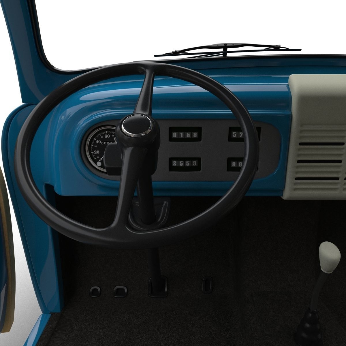 Generic Retro Car Simple Interior 3D model_41