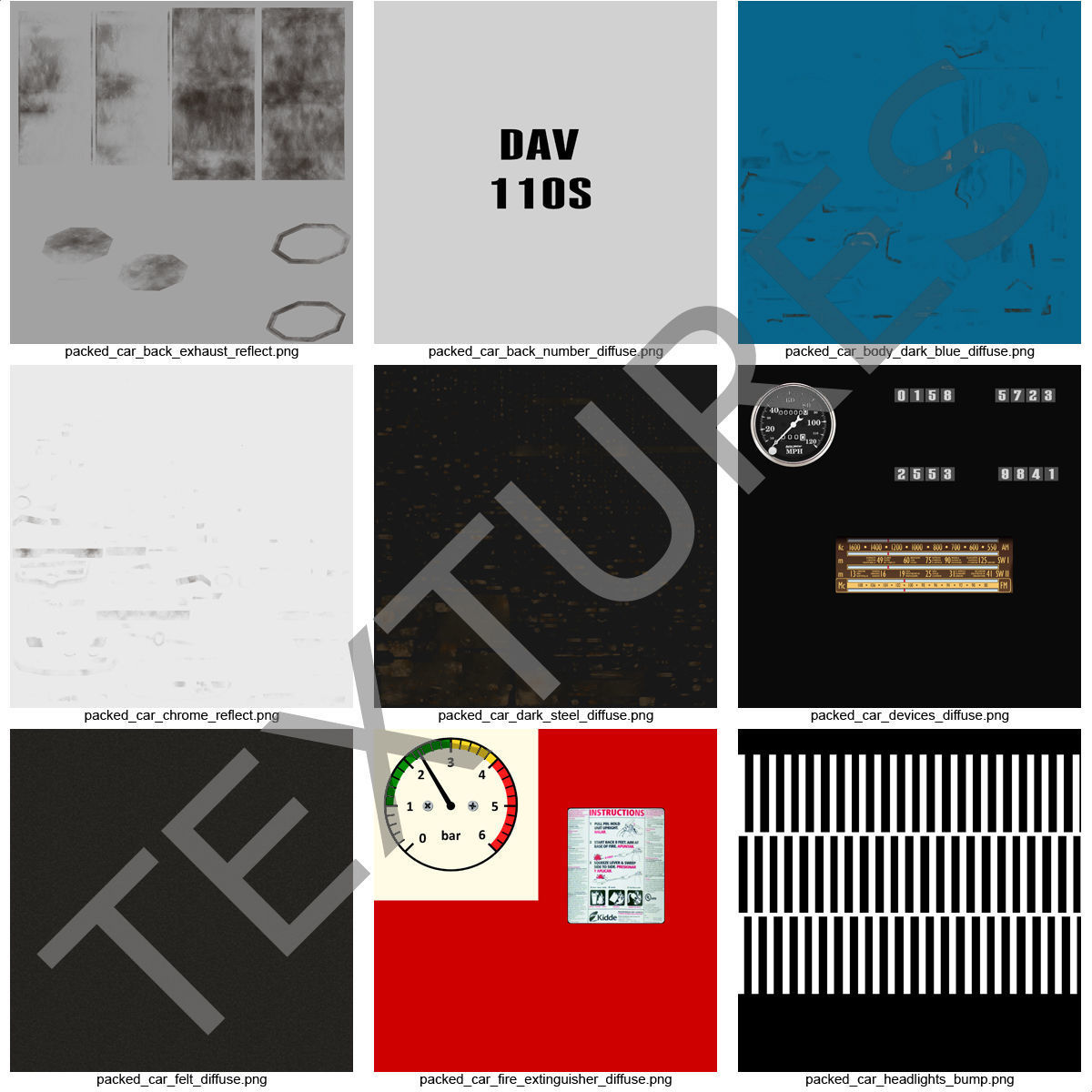 Generic Retro Car Simple Interior 3D model_56