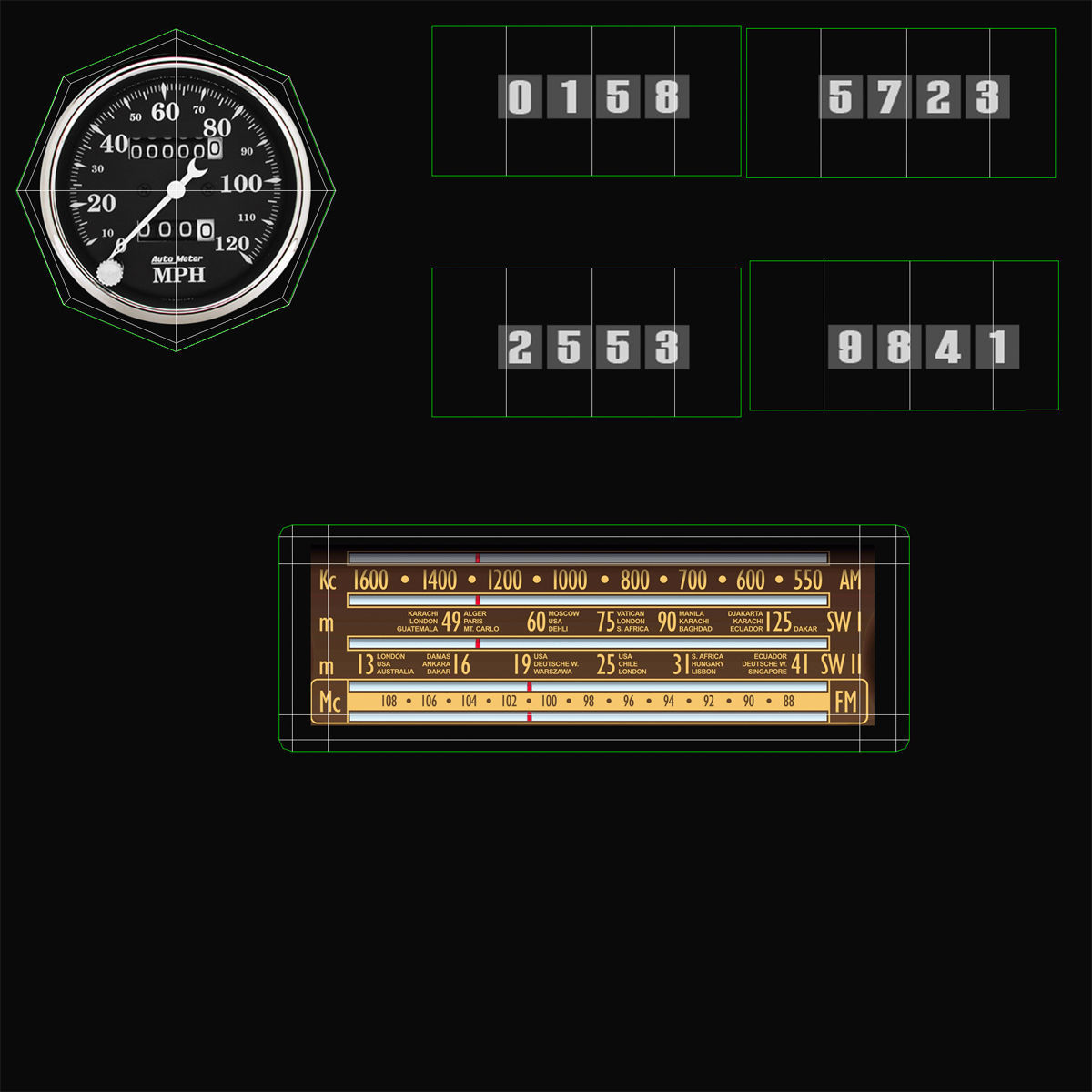 Generic Retro Car Simple Interior 3D model_50