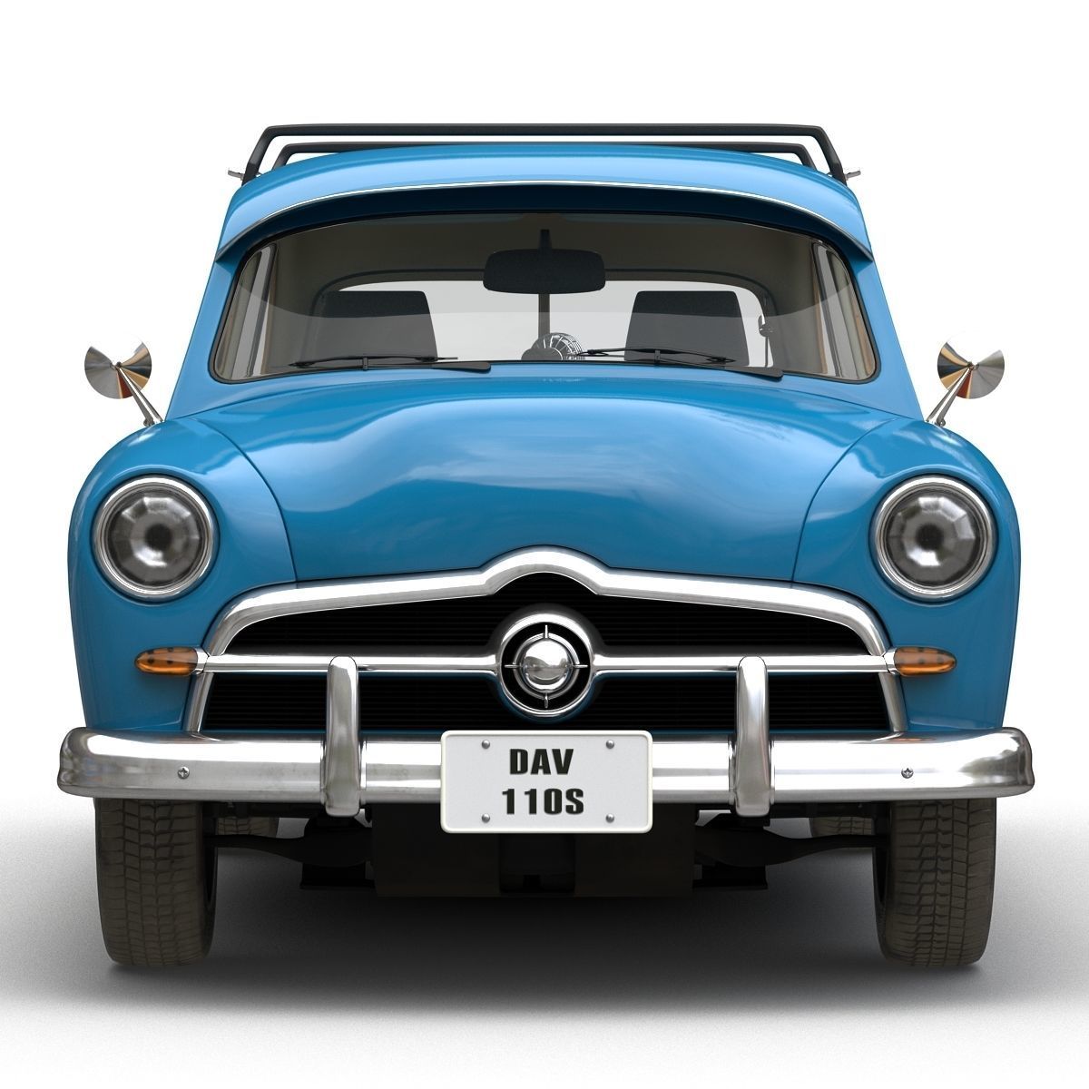 Generic Retro Car Simple Interior 3D model_3