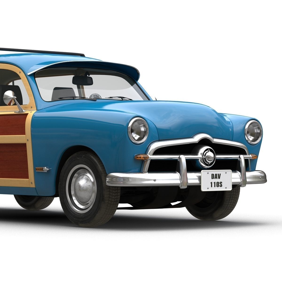 Generic Retro Car Simple Interior 3D model_23