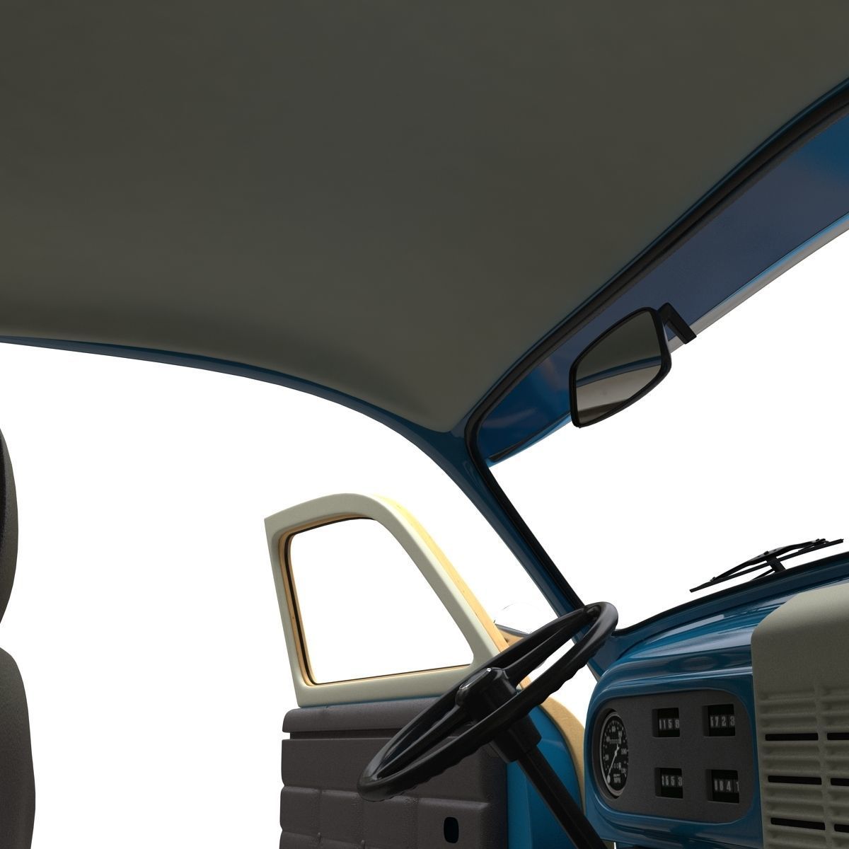Generic Retro Car Simple Interior 3D model_45