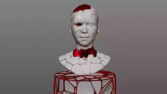 Crack Statue Sculptures 3D