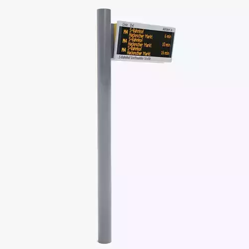 German Berlin Bus Stop Timetable Pole 3D model