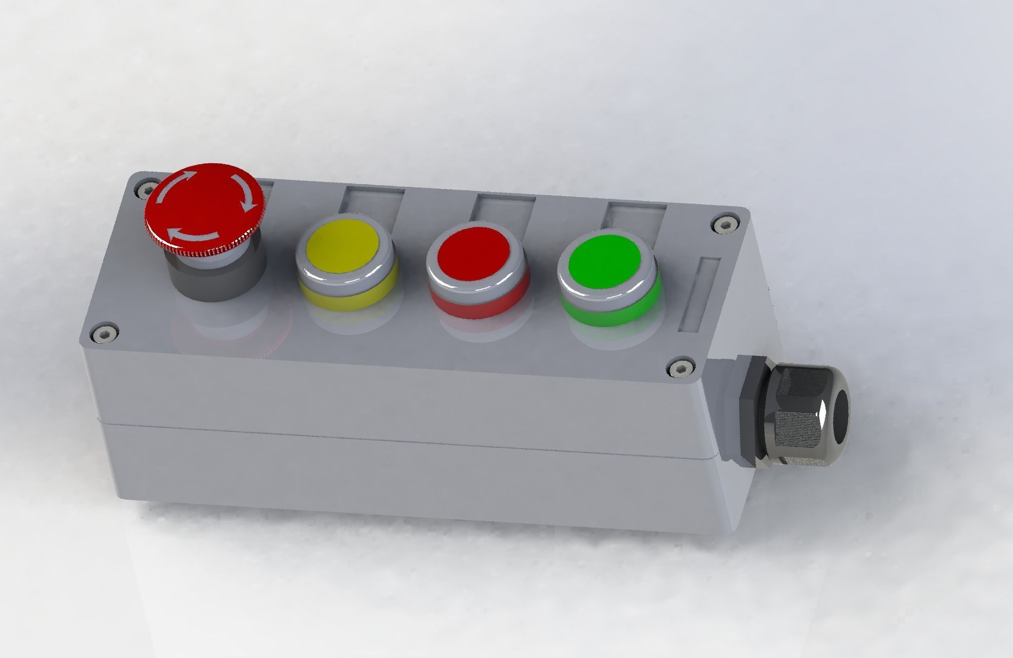 Electric control box 3D model_2