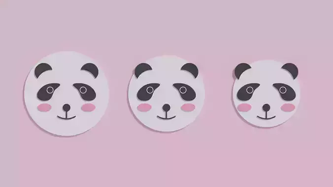 Cartoon Cute Panda Head