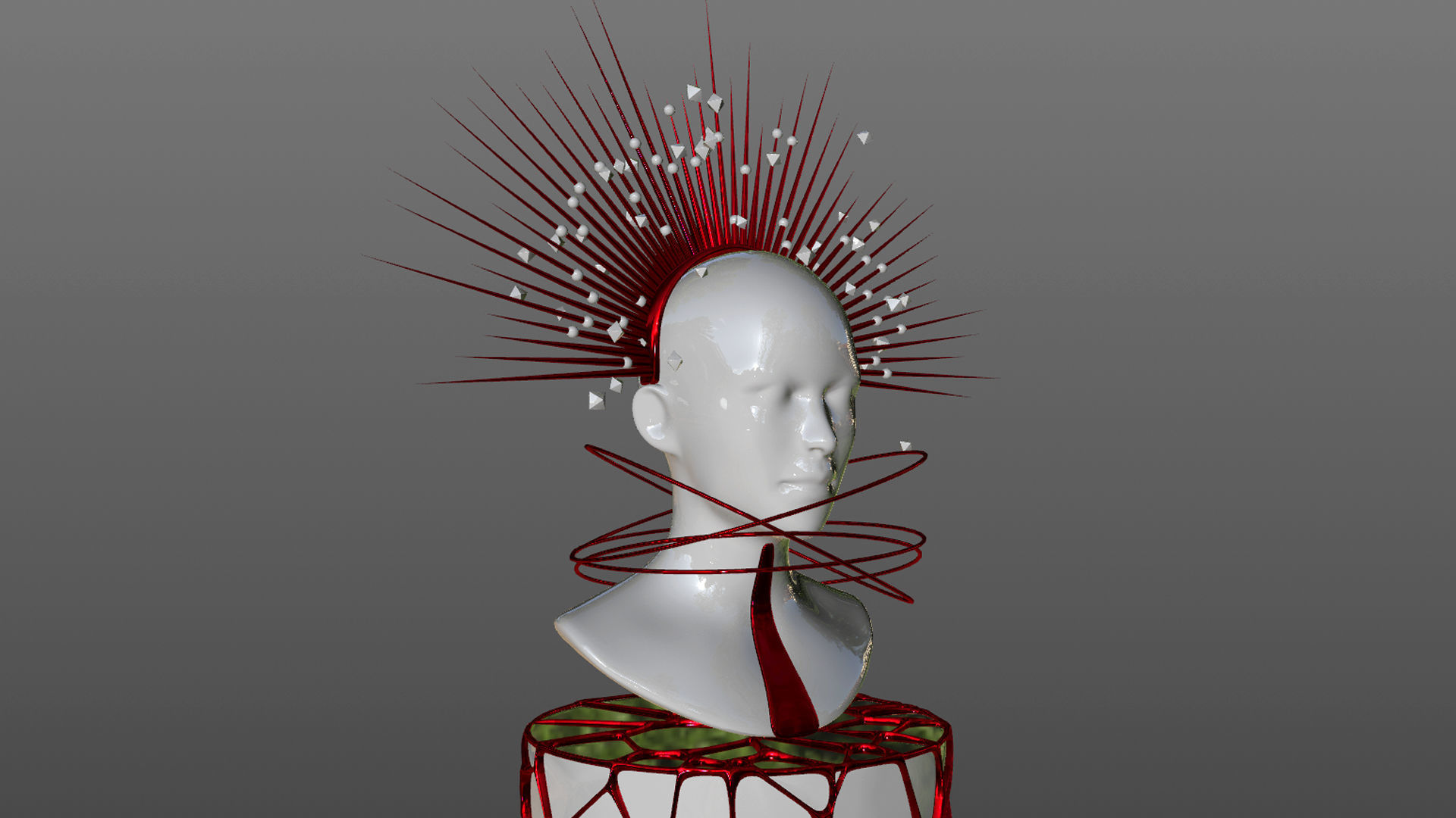 Layered Statue Sculpture 3D 3D model_6