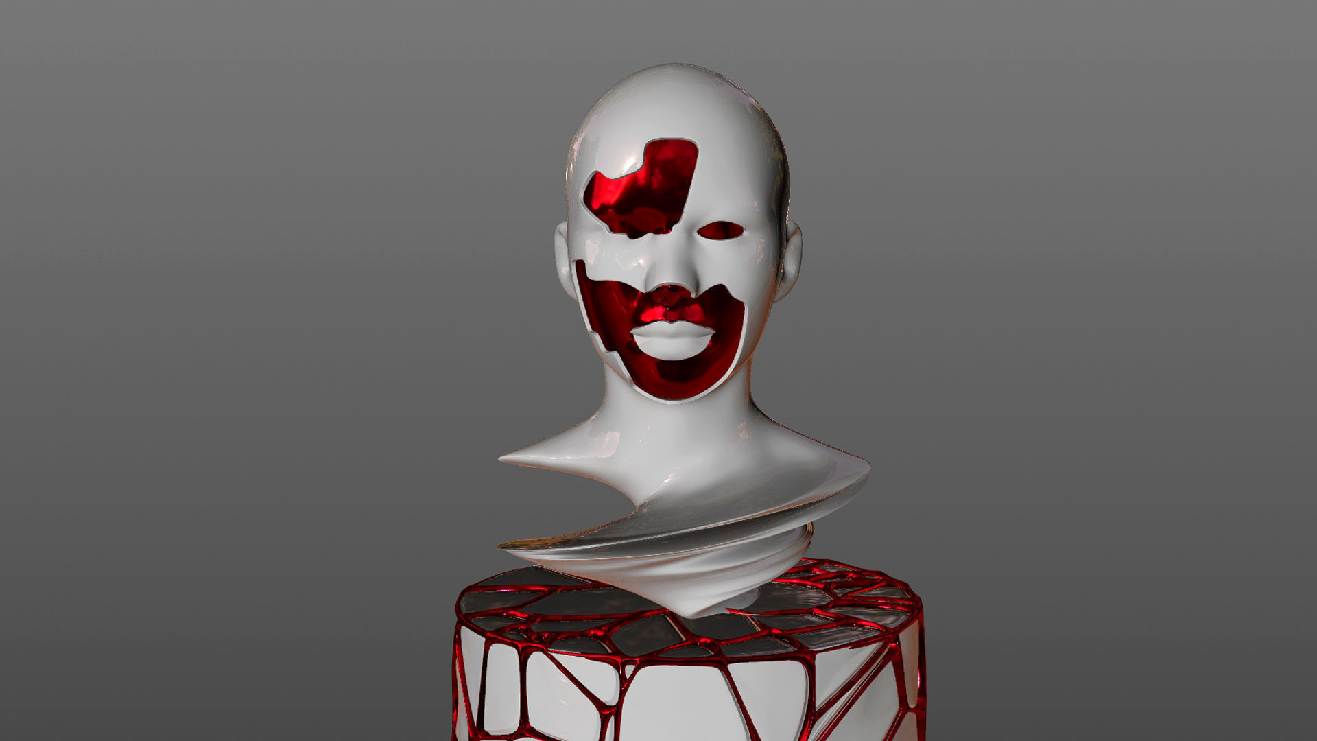 Layered Statue Sculpture 3D 3D model_3