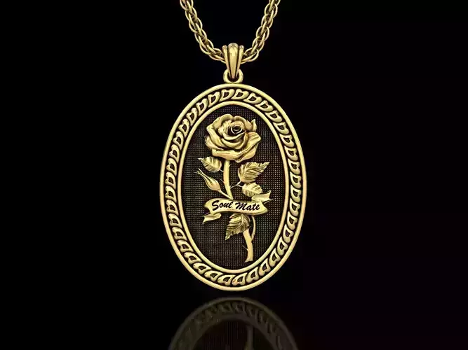 The Rose Soulmate Oval Medallion Pendant