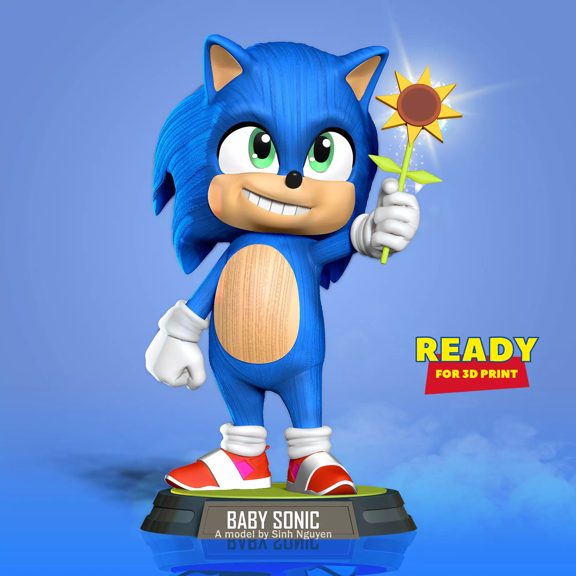 Baby Sonic 3D print model