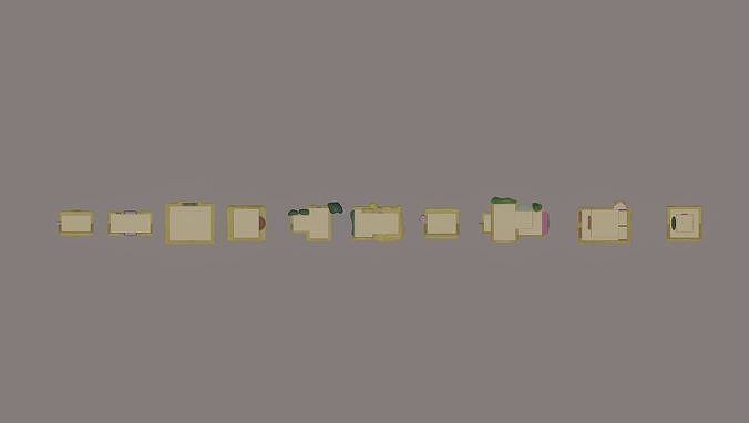 Toon Pony Houses 3D model 6