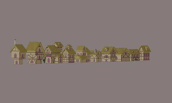 Toon Pony Houses 3D model 3
