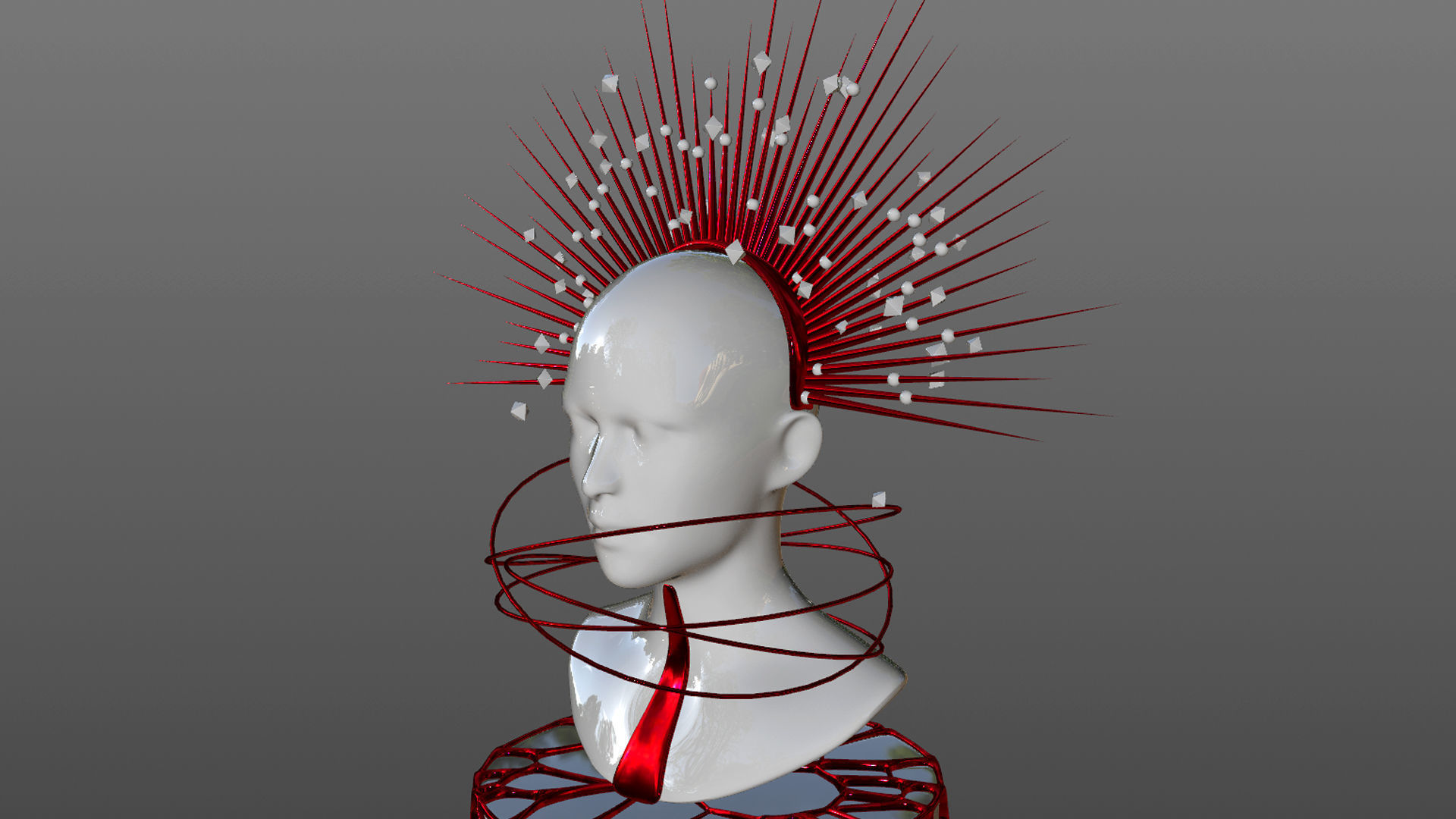 Thorn and Crown Statue Sculpture 3D 3D model_3