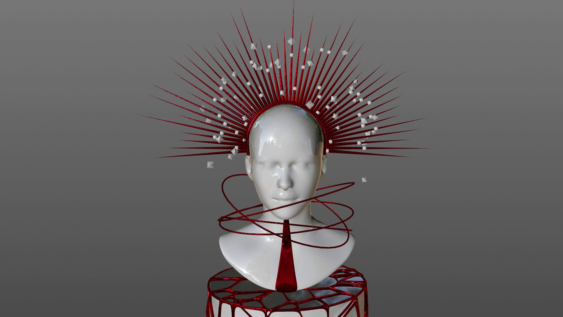 Thorn and Crown Statue Sculpture 3D 3D model_2