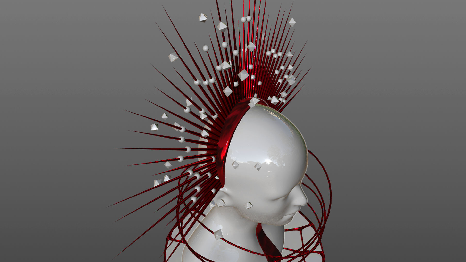 Thorn and Crown Statue Sculpture 3D 3D model_5