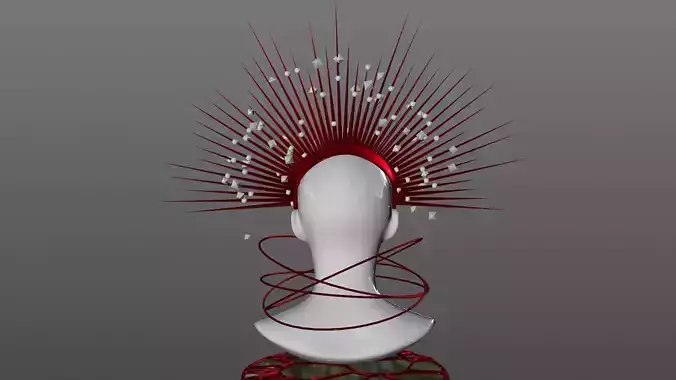 Thorn and Crown Statue Sculpture 3D