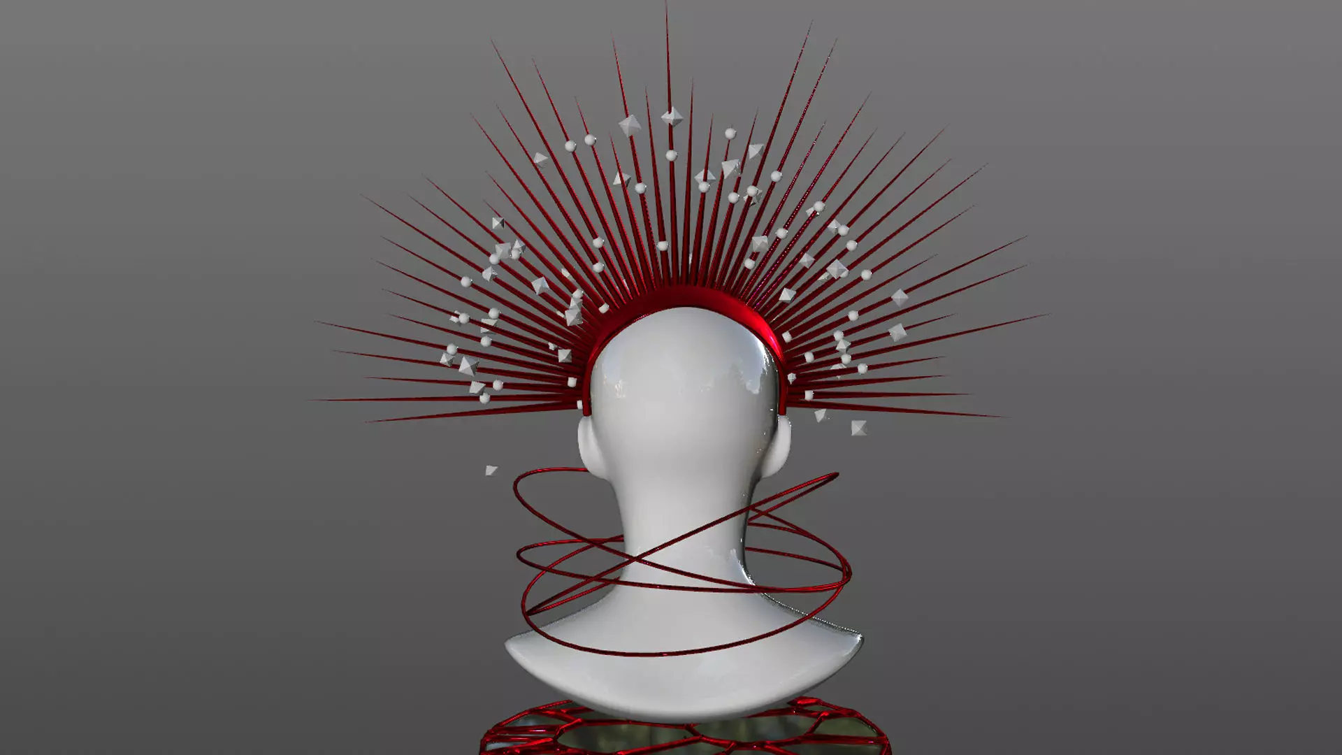 Thorn and Crown Statue Sculpture 3D 3D model_0