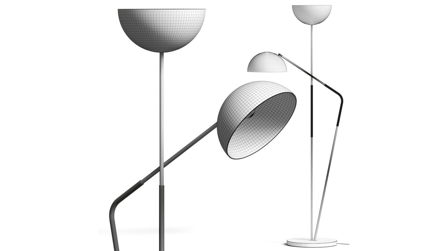 CB2 Exclusive Pavo Champagne Double Floor Lamp 3D model_3