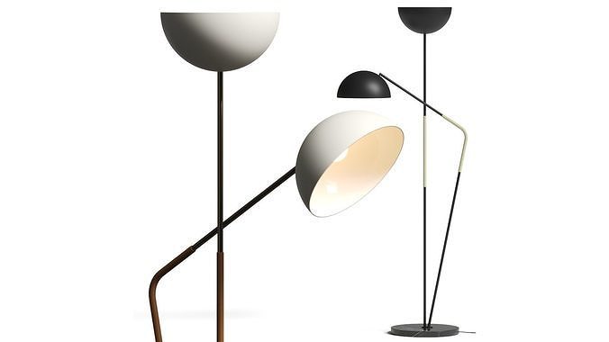 CB2 Exclusive Pavo Champagne Double Floor Lamp 3D model