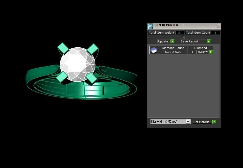 Rings 3D engagement ring gold 3D print model_3
